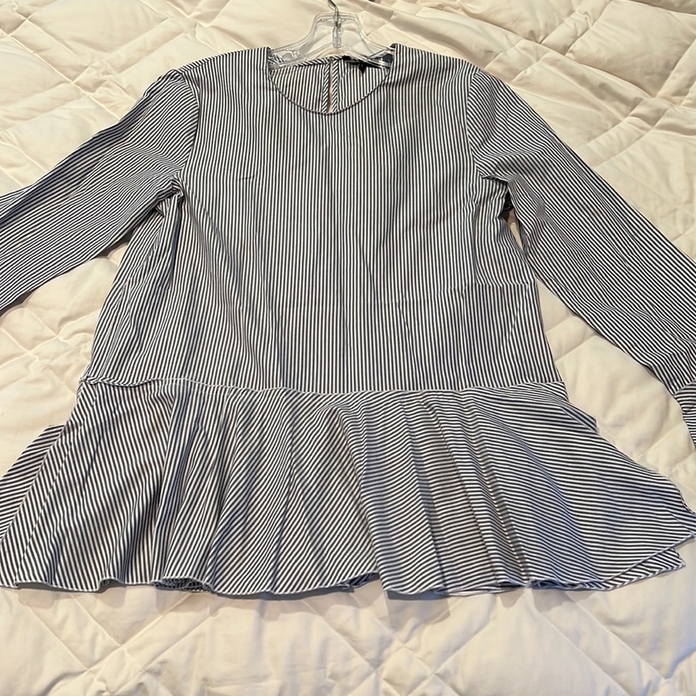 Theory cotton pinstripe top M